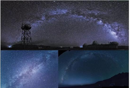圖一:冬季人眼可見的位于青海的銀河“拱橋”(拍攝者:鄧李才)。